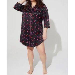 🆕 💕 Heart Lollipop Dream Satin Button Through Sleep Gown 1 1X 14 16 NWT Torrid